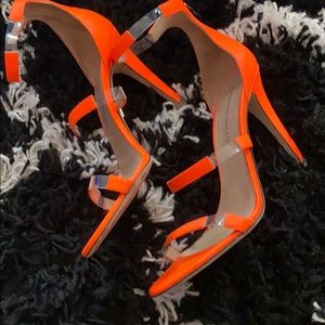 Tamara Mellon neon orange heels